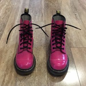 Hot pink Dr. Martens 1460w boots